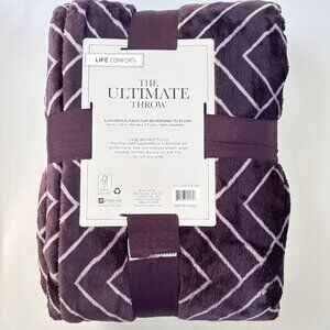New Life Comfort Throw Blanket - Luxurious Faux Fur Reversing to Plush